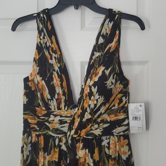 Long Floral Dress with Front Slit - 8 - Picture 4 of 7